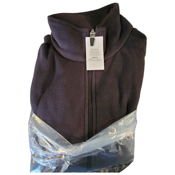 Lands' End Fleece Jacket Full Zip Black Woman's Medium 10/12 NWT JJ1976 - Picture 3 of 9